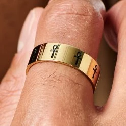 Lucleon Anneau Ankh en acier doré -BAGUES Soldes ste ankh productpage bjornvalentin 14gbmg scaled