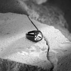 Lucleon Chevalière noire Gravel Len avec cristal -BAGUES Soldes ste ig lucleon ring 3 22566 scaled