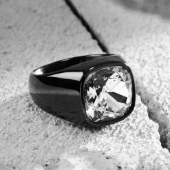 Lucleon Chevalière noire Gravel Len avec cristal -BAGUES Soldes ste ig lucleon ring 3 22566bm scaled