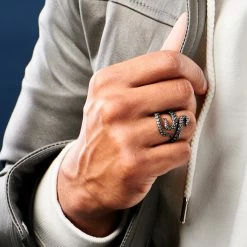 Moody Mason Bague noire et argent Le tentacule -BAGUES Soldes ste mm sandros nathanwilliam 23589 15 2