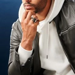 Moody Mason Bague "La Griffe de Dragon" noire & acier -BAGUES Soldes ste mm sandros nathanwilliam 23559 11 scaled