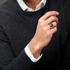 Lucleon Bague avec pierre d'agate mousse Len Gravel -BAGUES Soldes ste spring2021 ig ring 19576 26 scaled