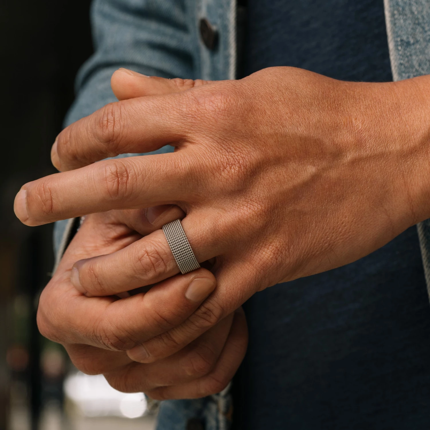 Fort Tempus Anneau en acier argenté flexible 3 Fort Tempus Anneau en acier argenté flexible – Image 3