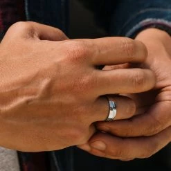 Fort Tempus Anneau en titane argenté traditionnel -BAGUES Soldes untitled 1329 sqddd scaled